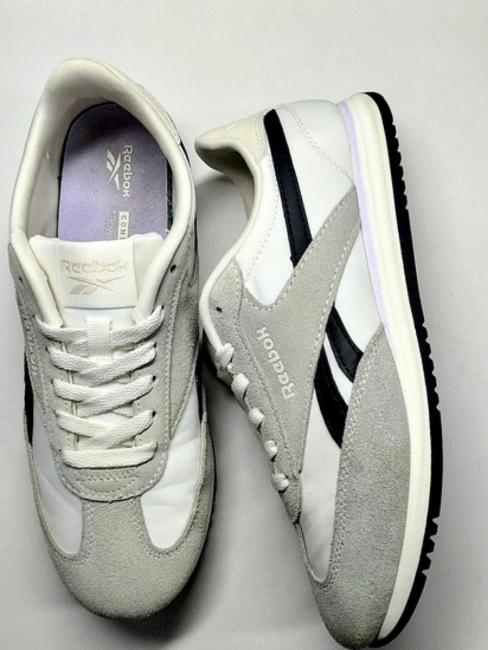 Reebok Classic Nylon Women's White & Gray Sneakers US 8.5